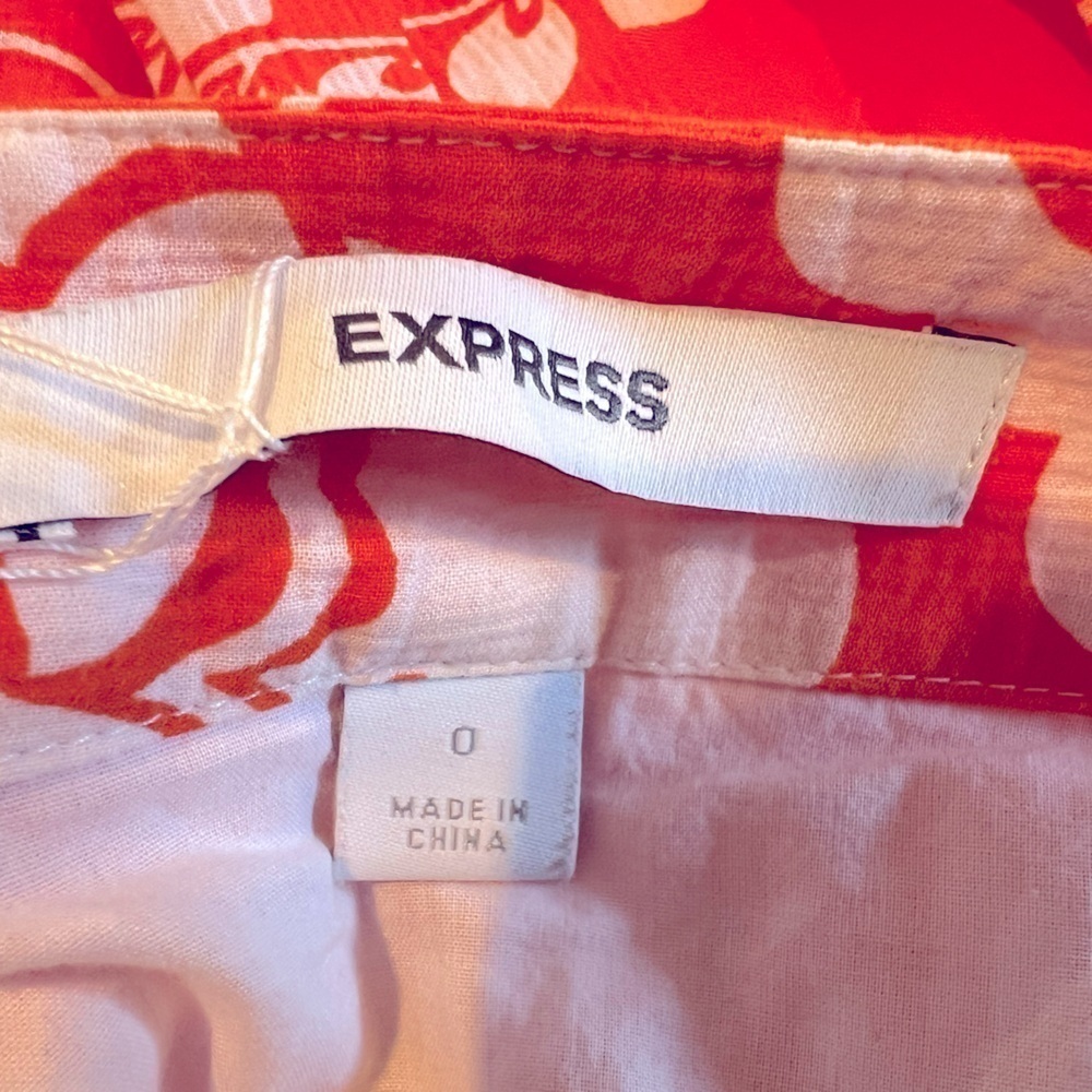 B6.17 Express Lined 100% Cotton Fit & Flare Printed Skirt Size 0 - Picture 6 of 8
